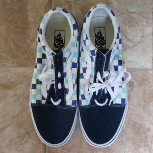 Vans Old Skool Blue Checkered Skate Shoes